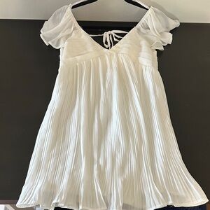 White Pleated Lulus Dress